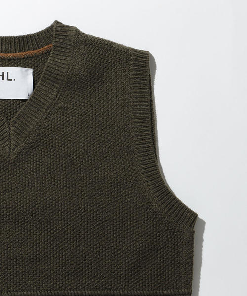 MHL.（エムエイチエル）の「＜MHL.＞ LAMBS VEST/ベスト（ベスト・メンズ・ワインレッド/オリーブ・LARGE/MEDIUM）」の5枚目の写真