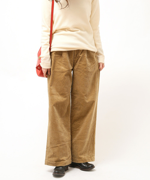 quadro(クオドロ)の「8Wストレッチコーデュロイワイドパンツ(その他パンツ・レディース・オフホワイト/ベージュ/キャメル・SMALL/MEDIUM)」の3枚目の写真