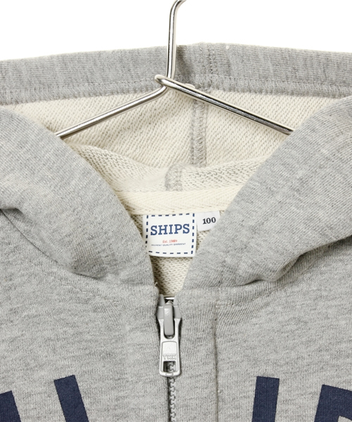 SHIPS（シップス）の「SHIPS KIDS:ロゴ ジップアップ パーカー(baby)（パーカー・キッズ・グレー/ネイビー・80/90）」の4枚目の写真