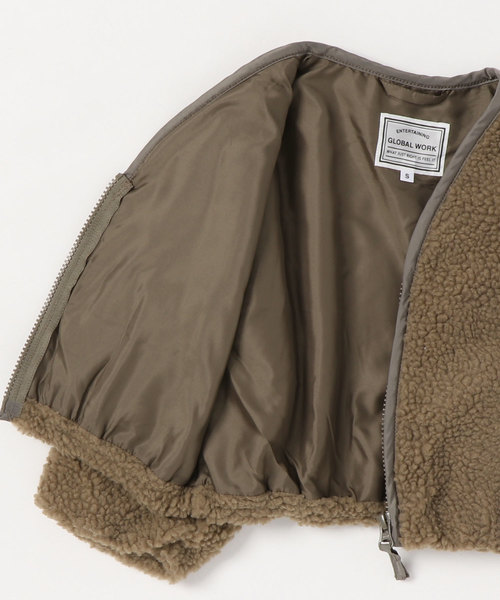GLOBAL WORK（グローバルワーク）の「【キッズ】ボアＺＩＰブルゾン/818399（その他アウター・キッズ・ブラウン/ホワイト系その他2・SMALL/MEDIUM/LARGE/X-LARGE/XX-LARGE）」の4枚目の写真