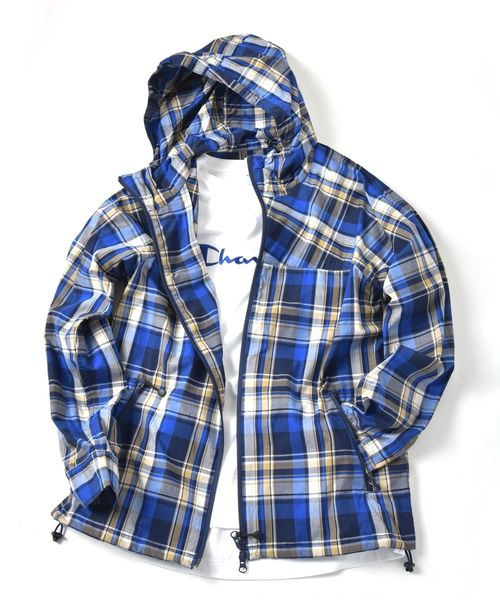 SHIPS JET BLUE（シップスジェットブルー）の「SHIPS JET BLUE: チェック ライトマウンテンパーカー（マウンテンパーカー・メンズ・ネイビー/ブルー・SMALL/MEDIUM/LARGE/X-SMALL）」の16枚目の写真