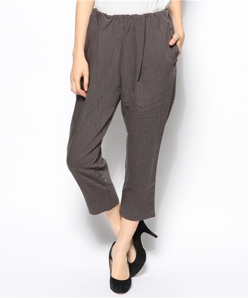 mystic(ミスティック)の「ギャザークロップドパンツ(その他パンツ・レディース・ベージュ/ブラック/グレー・フリ-)」の3枚目の写真