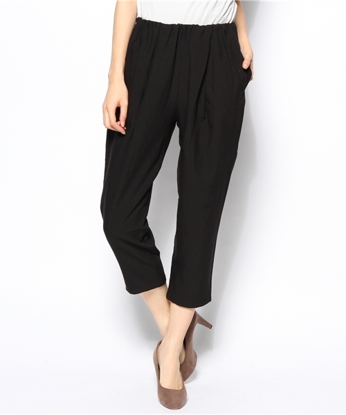 mystic(ミスティック)の「ギャザークロップドパンツ(その他パンツ・レディース・ベージュ/ブラック/グレー・フリ-)」の2枚目の写真