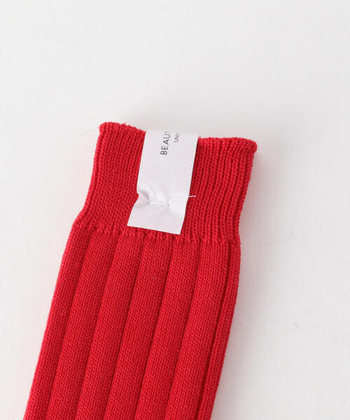 BEAUTY&YOUTH UNITED ARROWS(ビューティーアンドユースユナイテッドアローズ)の「BY シルケット リブ レギュラー ソックス(ソックス/靴下・メンズ・ホワイト/レッド/ブラック・FREE)」の5枚目の写真