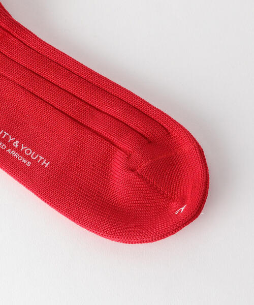 BEAUTY&YOUTH UNITED ARROWS(ビューティーアンドユースユナイテッドアローズ)の「BY シルケット リブ レギュラー ソックス(ソックス/靴下・メンズ・ホワイト/レッド/ブラック・FREE)」の7枚目の写真