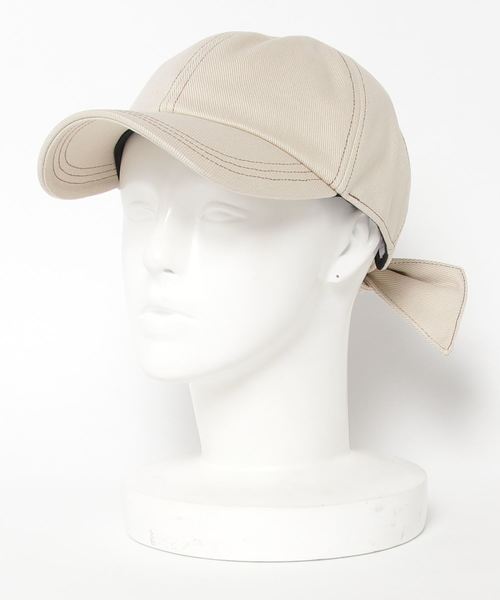 Casselini(キャセリーニ)の「casselini:ステッチキャップ(キャップ・レディース・ブラック/ベージュ・ONE SIZE)」の2枚目の写真