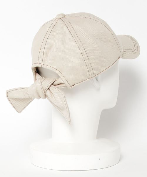 Casselini(キャセリーニ)の「casselini:ステッチキャップ(キャップ・レディース・ブラック/ベージュ・ONE SIZE)」の3枚目の写真