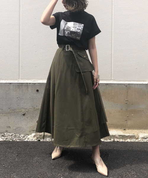 &g'aime（アンジェム）の「【&g'aime】チュールレイヤードスカート（スカート・レディース・ベージュ/ネイビー/カーキ・FREE）」の8枚目の写真