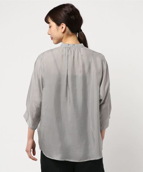 ブラウス シャツ キュプラストライプシャツ レディース ZUCCa（ズッカ）の「(S)キュプラストライプ（シャツ/ブラウス