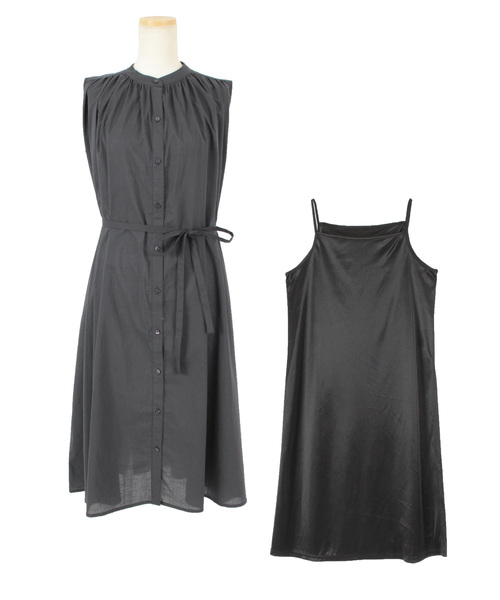 Titivate ティティベイト の クルーネックaラインワンピース シャツワンピース Wear