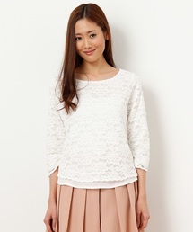 VIS | 裏地配色レースプルオーバー(Tシャツ/カットソー)