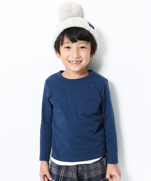 devirock(デビロック)の「クルーネック長袖Tシャツ(Tシャツ/カットソー・キッズ・ホワイト/キャメル/イエロー系その他/ラベンダー/レッド系その他/パープル系その他/スモークピンク/モカ/ライトブラウン/杢グレー/ブルー系その他/グリーン系その他/グリーン系その他2/カーキ/ネイビー/パープル/ブラック・80cm/90cm/110cm/100cm/120cm/130cm/160cm/150cm/140cm)」の11枚目の写真