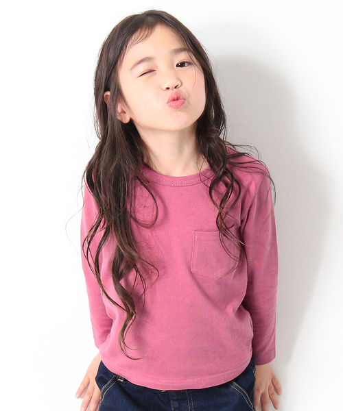 devirock(デビロック)の「クルーネック長袖Tシャツ(Tシャツ/カットソー・キッズ・ホワイト/キャメル/イエロー系その他/ラベンダー/レッド系その他/パープル系その他/スモークピンク/モカ/ライトブラウン/杢グレー/ブルー系その他/グリーン系その他/グリーン系その他2/カーキ/ネイビー/パープル/ブラック・80cm/90cm/110cm/100cm/120cm/130cm/160cm/150cm/140cm)」の14枚目の写真