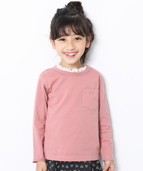 devirock(デビロック)の「クルーネック長袖Tシャツ(Tシャツ/カットソー・キッズ・ホワイト/キャメル/イエロー系その他/ラベンダー/レッド系その他/パープル系その他/スモークピンク/モカ/ライトブラウン/杢グレー/ブルー系その他/グリーン系その他/グリーン系その他2/カーキ/ネイビー/パープル/ブラック・80cm/90cm/110cm/100cm/120cm/130cm/160cm/150cm/140cm)」の16枚目の写真