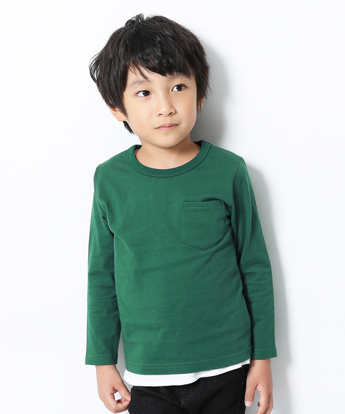 devirock(デビロック)の「クルーネック長袖Tシャツ(Tシャツ/カットソー・キッズ・ホワイト/キャメル/イエロー系その他/ラベンダー/レッド系その他/パープル系その他/スモークピンク/モカ/ライトブラウン/杢グレー/ブルー系その他/グリーン系その他/グリーン系その他2/カーキ/ネイビー/パープル/ブラック・80cm/90cm/110cm/100cm/120cm/130cm/160cm/150cm/140cm)」の9枚目の写真