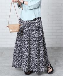 coen | プリントタックロングスカート(スカート)