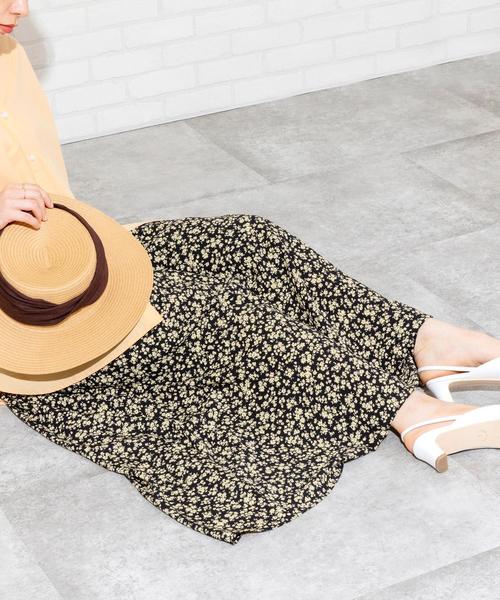 coen(コーエン)の「プリントタックロングスカート#(スカート・レディース・ブラウン/ブラック/ネイビー/ベージュ/ライトブルー/ナチュラル/ライム/オフホワイト/その他1/クリーム・FREE)」の15枚目の写真