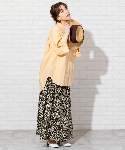 coen(コーエン)の「プリントタックロングスカート#(スカート・レディース・ブラウン/ブラック/ネイビー/ベージュ/ライトブルー/ナチュラル/ライム/オフホワイト/その他1/クリーム・FREE)」の14枚目の写真