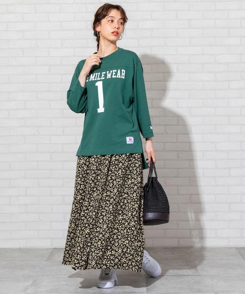 coen(コーエン)の「プリントタックロングスカート#(スカート・レディース・ブラウン/ブラック/ネイビー/ベージュ/ライトブルー/ナチュラル/ライム/オフホワイト/その他1/クリーム・FREE)」の13枚目の写真