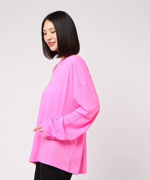 DING(ディング)の「DING/カラーロングTシャツ(Tシャツ/カットソー・メンズ・パープル/ピンク/イエロー・FREE)」の4枚目の写真