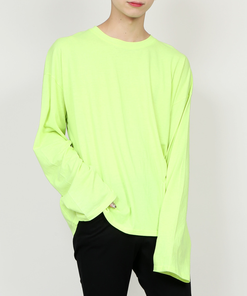 DING(ディング)の「DING/カラーロングTシャツ(Tシャツ/カットソー・メンズ・パープル/ピンク/イエロー・FREE)」の3枚目の写真