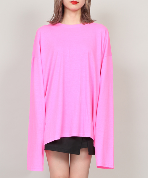 DING(ディング)の「DING/カラーロングTシャツ(Tシャツ/カットソー・メンズ・パープル/ピンク/イエロー・FREE)」の11枚目の写真