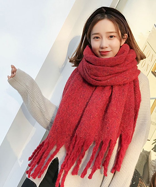 フリンジ付大判マフラーストール マフラー Styleblock スタイルブロック のファッション通販 Zozotown