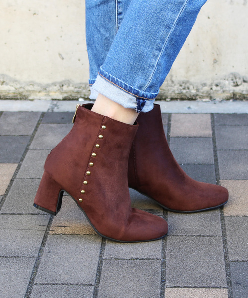 VIVIAN（ヴィヴィアン）の「バックファスナースタッズショートブーツ（ブーツ・レディース・タン/ダークブラック/ブラック系その他2/ブラウン系その他4・LL/S/M/L）」の4枚目の写真