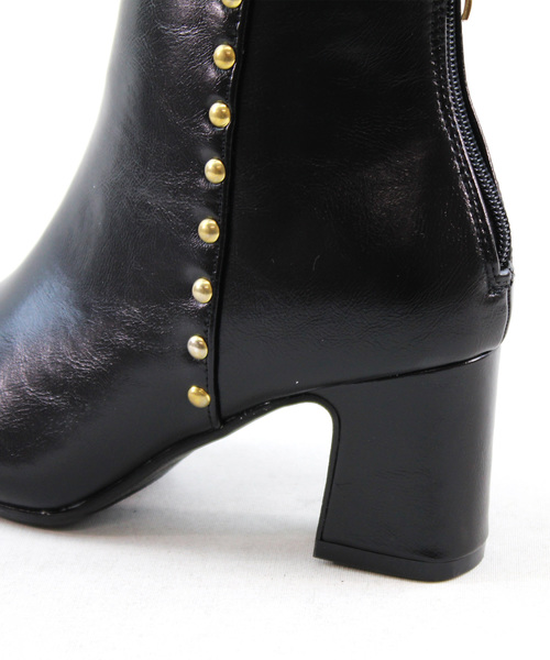 VIVIAN（ヴィヴィアン）の「バックファスナースタッズショートブーツ（ブーツ・レディース・タン/ダークブラック/ブラック系その他2/ブラウン系その他4・LL/S/M/L）」の11枚目の写真