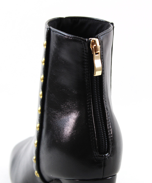 VIVIAN（ヴィヴィアン）の「バックファスナースタッズショートブーツ（ブーツ・レディース・タン/ダークブラック/ブラック系その他2/ブラウン系その他4・LL/S/M/L）」の12枚目の写真