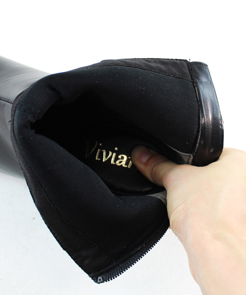 VIVIAN（ヴィヴィアン）の「バックファスナースタッズショートブーツ（ブーツ・レディース・タン/ダークブラック/ブラック系その他2/ブラウン系その他4・LL/S/M/L）」の14枚目の写真