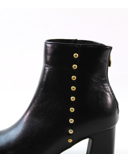 VIVIAN（ヴィヴィアン）の「バックファスナースタッズショートブーツ（ブーツ・レディース・タン/ダークブラック/ブラック系その他2/ブラウン系その他4・LL/S/M/L）」の15枚目の写真