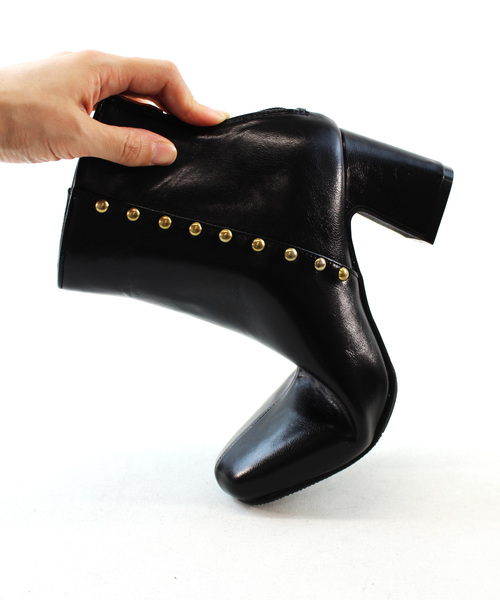 VIVIAN（ヴィヴィアン）の「バックファスナースタッズショートブーツ（ブーツ・レディース・タン/ダークブラック/ブラック系その他2/ブラウン系その他4・LL/S/M/L）」の17枚目の写真