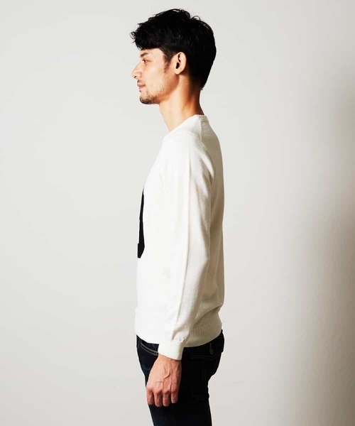 MICHEL KLEIN HOMME (ミッシェルクランオム)の「ニット(ラファエロ)(ニット/セーター・メンズ・ブラック/アイボリー・46/48/51)」の16枚目の写真