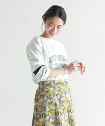 NOMBRE IMPAIR | UNIVERCITYプリント　ライン袖カットソー(Tシャツ/カットソー)