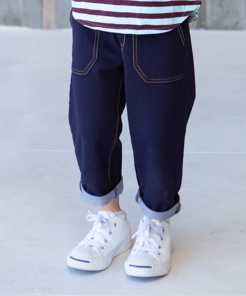 RAGMART(ラグマート)の「カットソーストレッチパンツ 7分丈(その他パンツ・キッズ・ブラック/ネイビー/ベージュ/グリーン・100cm/120cm/130cm/110cm)」の4枚目の写真