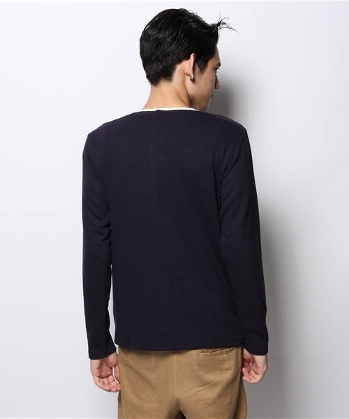 coen（コーエン）の「コットンレーヨンヘンリーネックカットソー（Tシャツ/カットソー・メンズ・オフホワイト/グレー/ネイビー・MEDIUM/LARGE/SMALL/X-LARGE）」の6枚目の写真