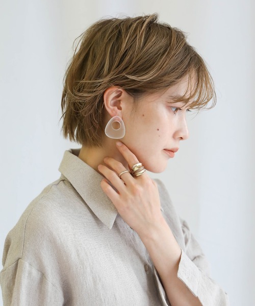 select MOCA（セレクトモカ）の「2020 SS サークルクリアマーブルピアス（ピアス（両耳用）・レディース・オレンジ/クリア/クリアグリーン・FREE）」の10枚目の写真