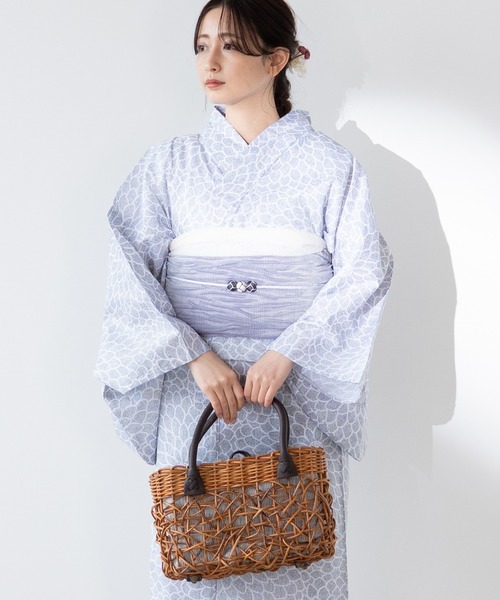 ゆかた館グレース（ユカタカングレース）の「4色展開かごバッグ（かごバッグ・レディース・ホワイト/ベージュ/グレー/ブルー・FREE）」の8枚目の写真