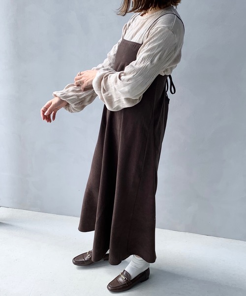 LE MORE（リモア）の「サロペットワンピース/バックリボンキャミワンピース（ワンピース・レディース・ブラウン/オレンジ系その他・FREE）」の3枚目の写真