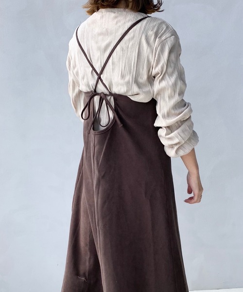 LE MORE（リモア）の「サロペットワンピース/バックリボンキャミワンピース（ワンピース・レディース・ブラウン/オレンジ系その他・FREE）」の5枚目の写真