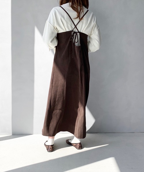 LE MORE（リモア）の「サロペットワンピース/バックリボンキャミワンピース（ワンピース・レディース・ブラウン/オレンジ系その他・FREE）」の8枚目の写真