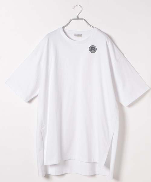 LOWRYS FARM(ローリーズファーム)の「ヘムロングスリットS/S 885196(Tシャツ/カットソー・メンズ・ブラック/オフホワイト/グリーン・MEDIUM/LARGE)」の2枚目の写真