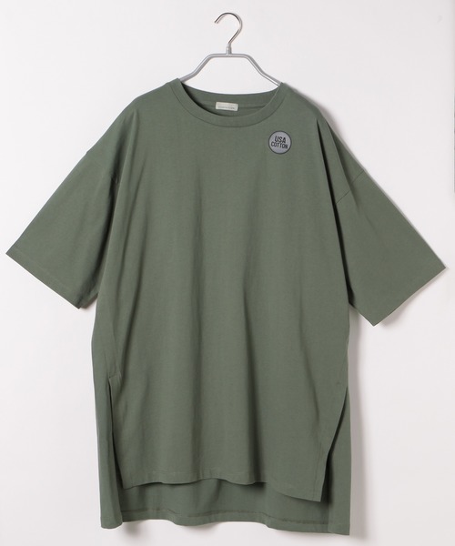 LOWRYS FARM(ローリーズファーム)の「ヘムロングスリットS/S 885196(Tシャツ/カットソー・メンズ・ブラック/オフホワイト/グリーン・MEDIUM/LARGE)」の3枚目の写真