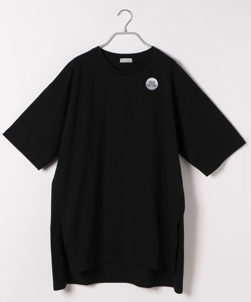 LOWRYS FARM(ローリーズファーム)の「ヘムロングスリットS/S 885196(Tシャツ/カットソー・メンズ・ブラック/オフホワイト/グリーン・MEDIUM/LARGE)」の1枚目の写真