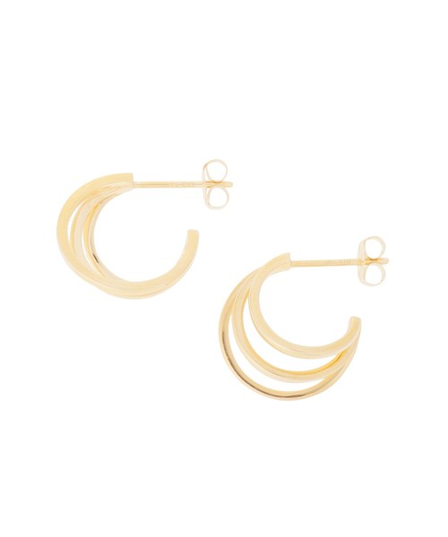 ココシュニック　フープピアス K10角線3連 フープピアス（ピアス（両耳用））｜COCOSHNIK（ココシュ