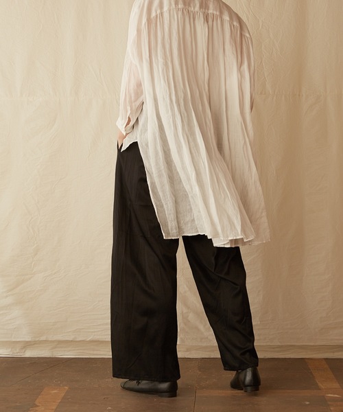 2025SS スズキタカユキ　gathered pants Ⅱ ブラック suzuki takayuki スズキタカユキ wide legged pantsⅠ[A252-11