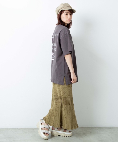 WEGO（ウィゴー）の「WEGO/【セットアップ対応商品】透かし編みニットスカート（スカート・レディース・カーキ/ホワイト・FREE）」の7枚目の写真