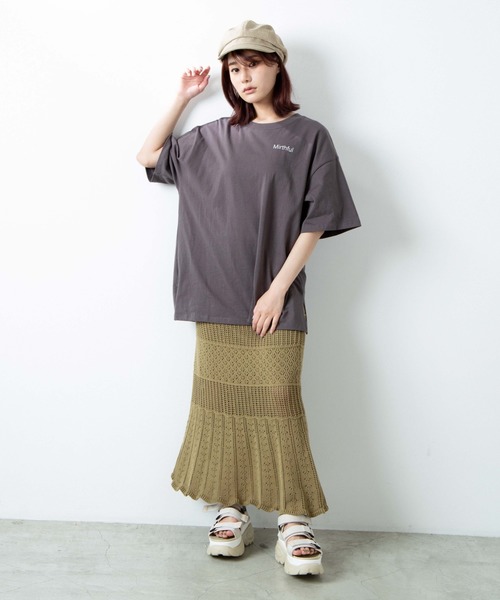 WEGO（ウィゴー）の「WEGO/【セットアップ対応商品】透かし編みニットスカート（スカート・レディース・カーキ/ホワイト・FREE）」の8枚目の写真