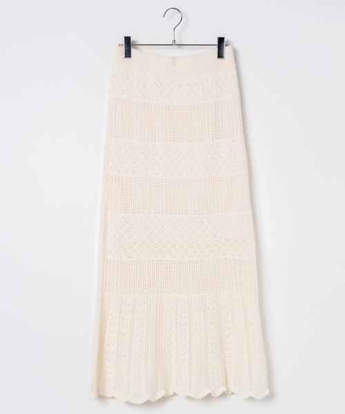 WEGO（ウィゴー）の「WEGO/【セットアップ対応商品】透かし編みニットスカート（スカート・レディース・カーキ/ホワイト・FREE）」の13枚目の写真